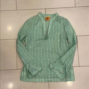 Tory Burch mint green tunic size 6